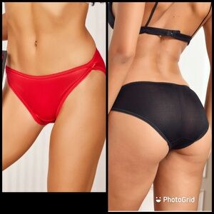 Silky Silk Women’s 2 Piece Panty Set- one red, one black. NWT